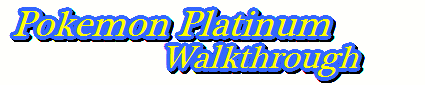 Pokemon Platinum Walkthrough
